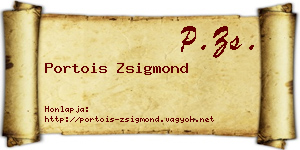 Portois Zsigmond névjegykártya